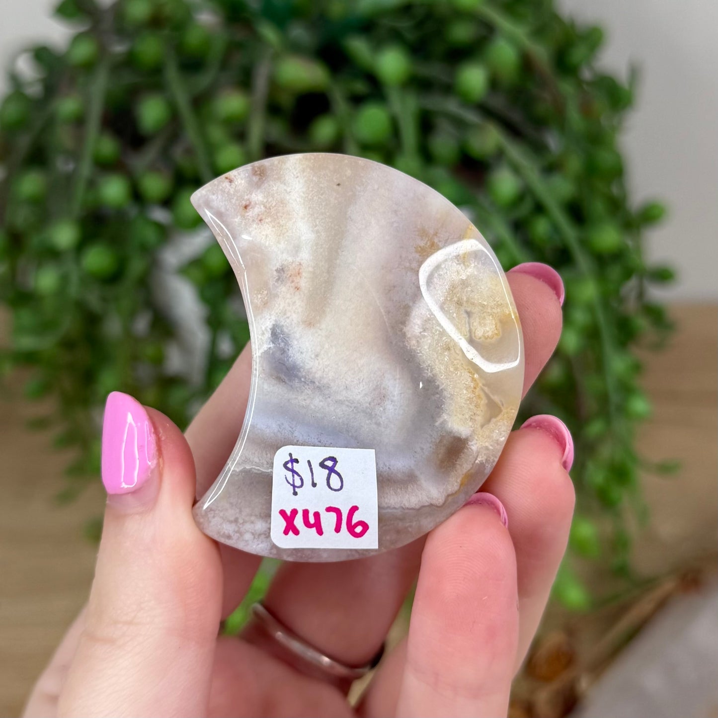 Flower Agate Moon (X476)