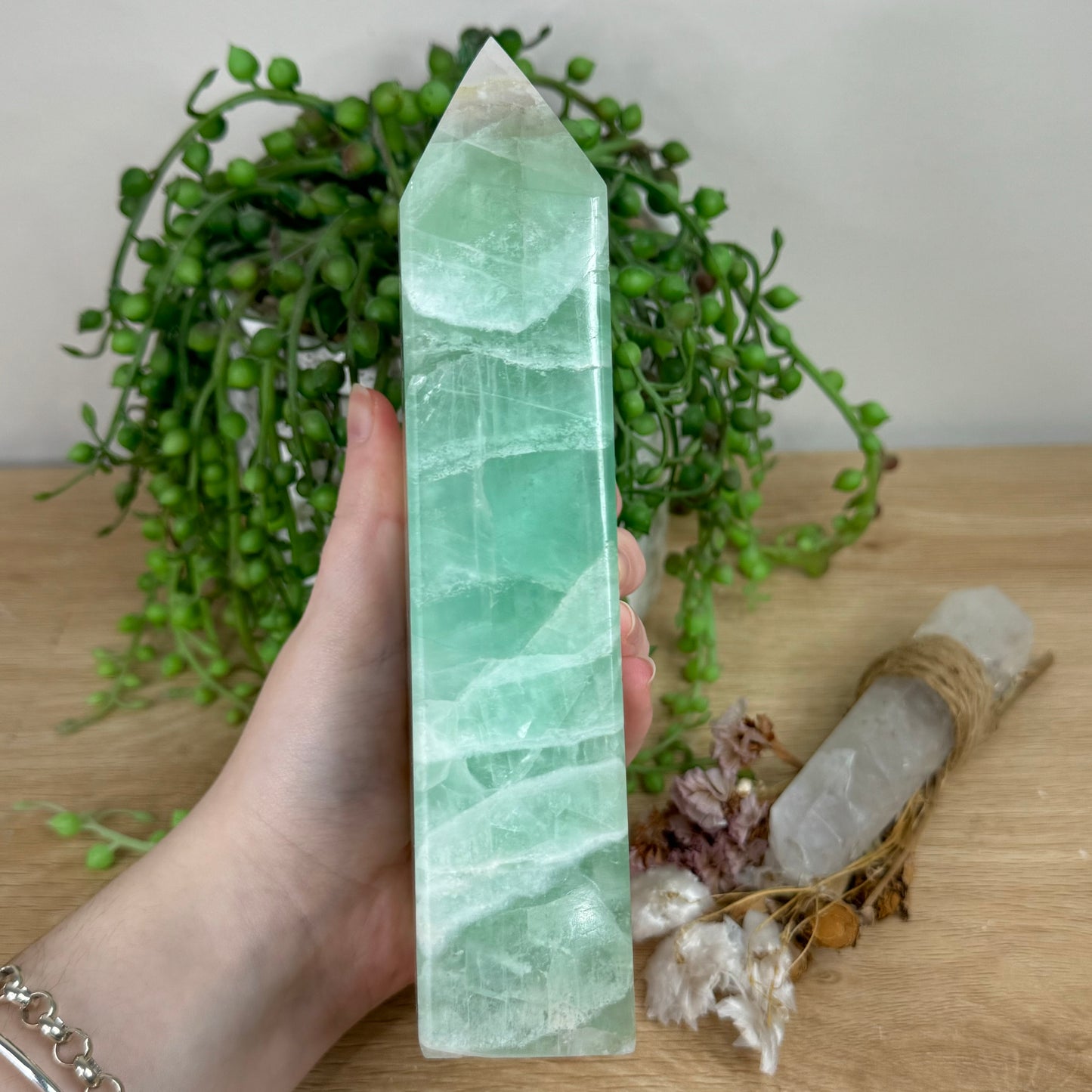 Green Sugar Fluorite Tower (R543)
