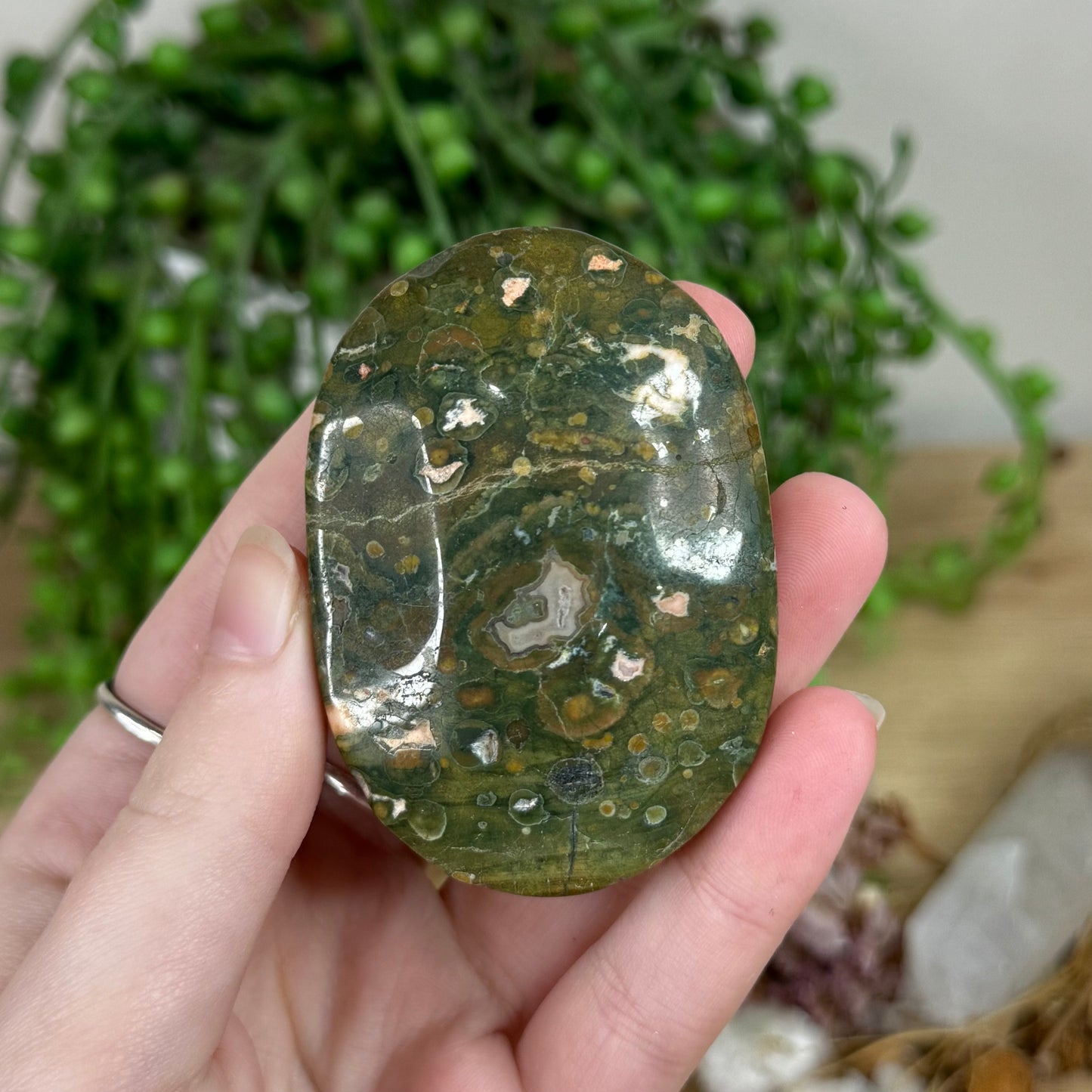 Rainforest Jasper Palm Stone (R505)