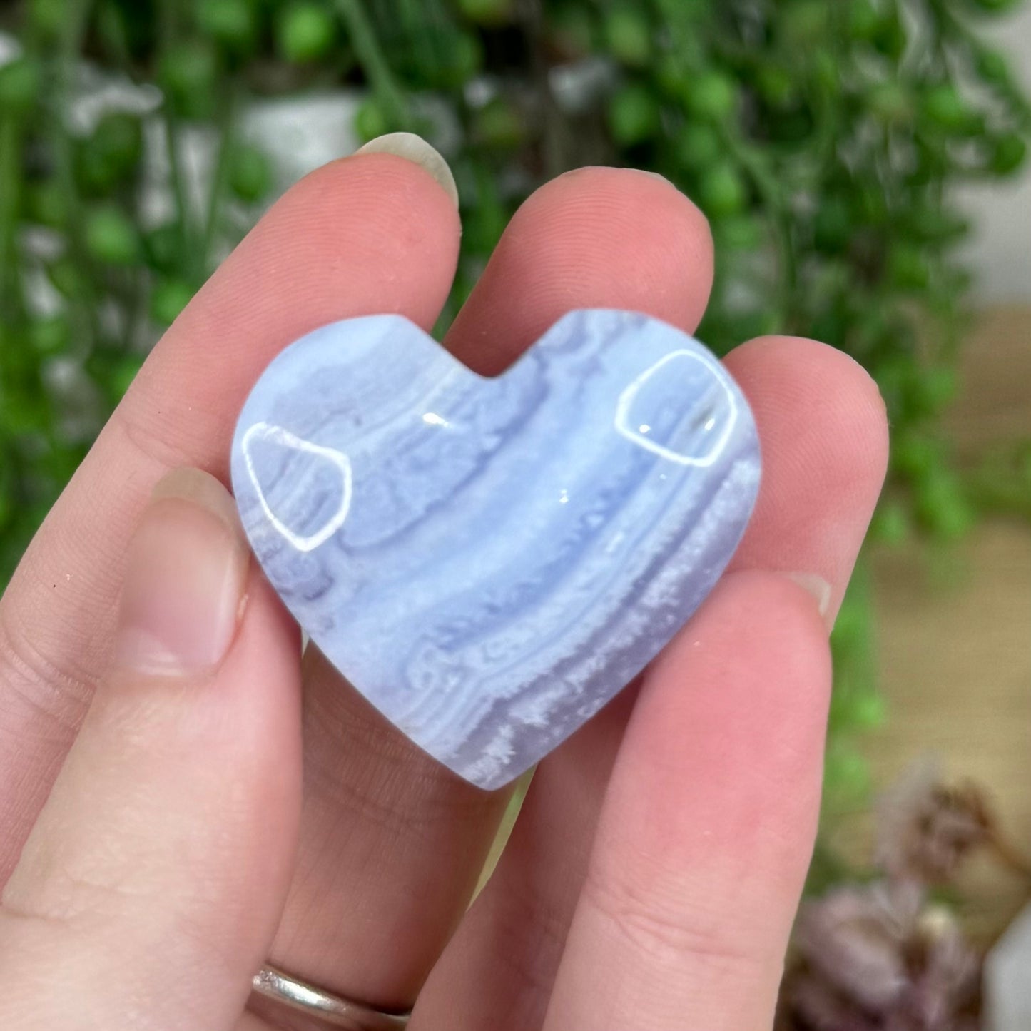 Blue Lace Agate Heart (R317)