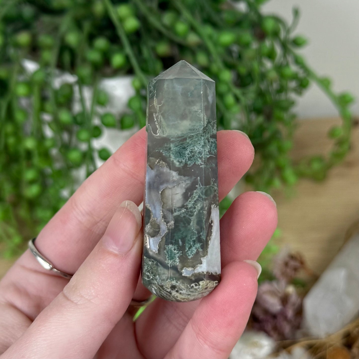Moss Agate Massage Wand (R568)