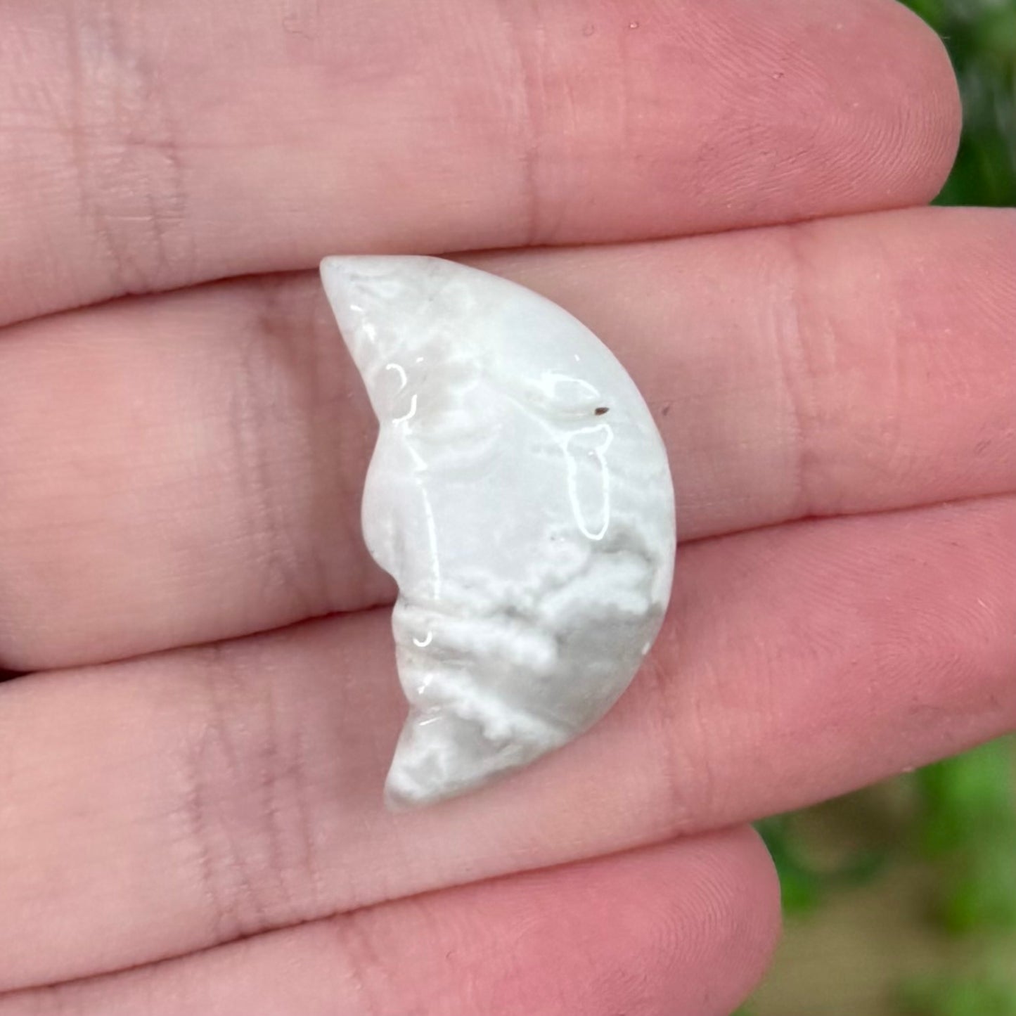 White Agate Small Moon Face