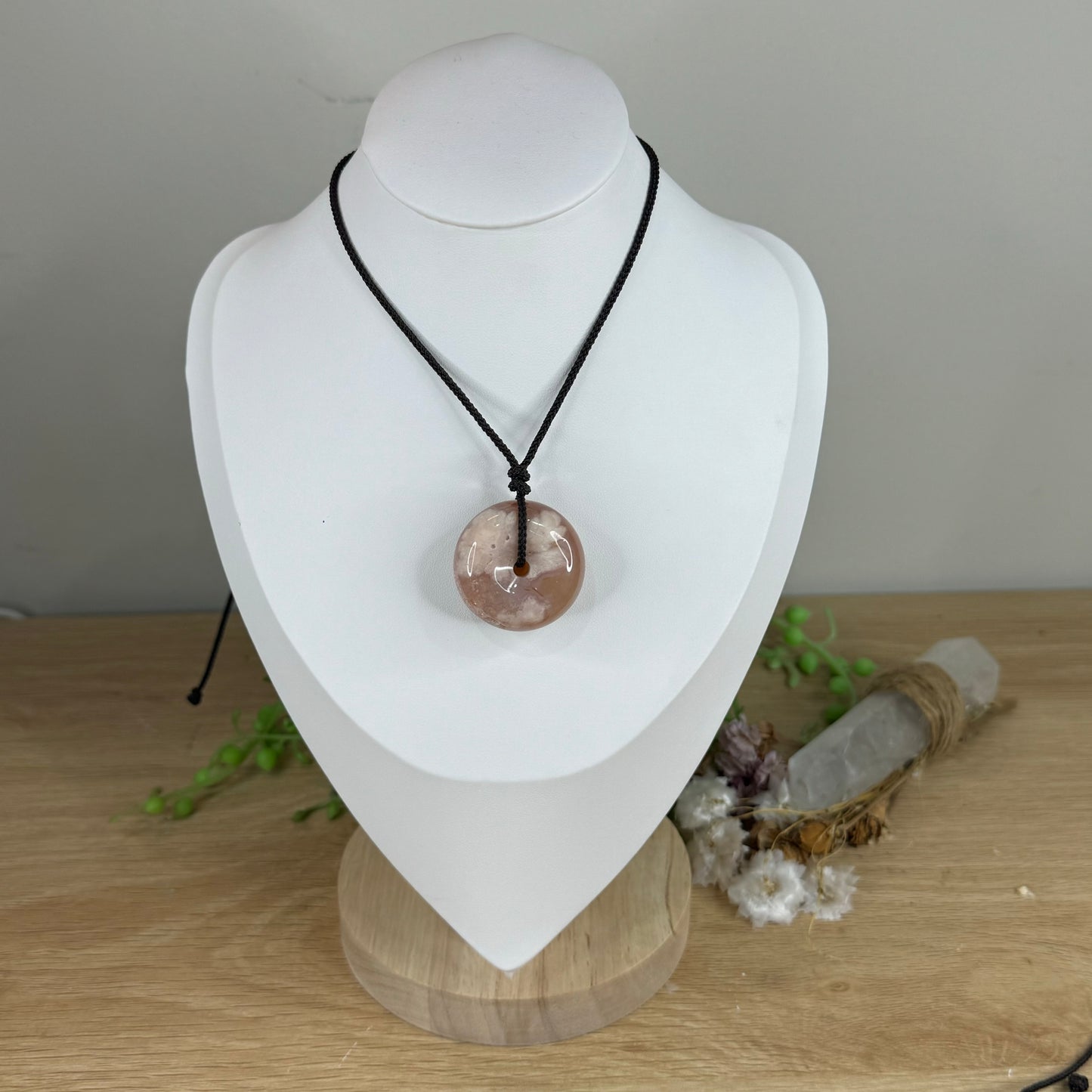Flower Agate Necklace (M223)