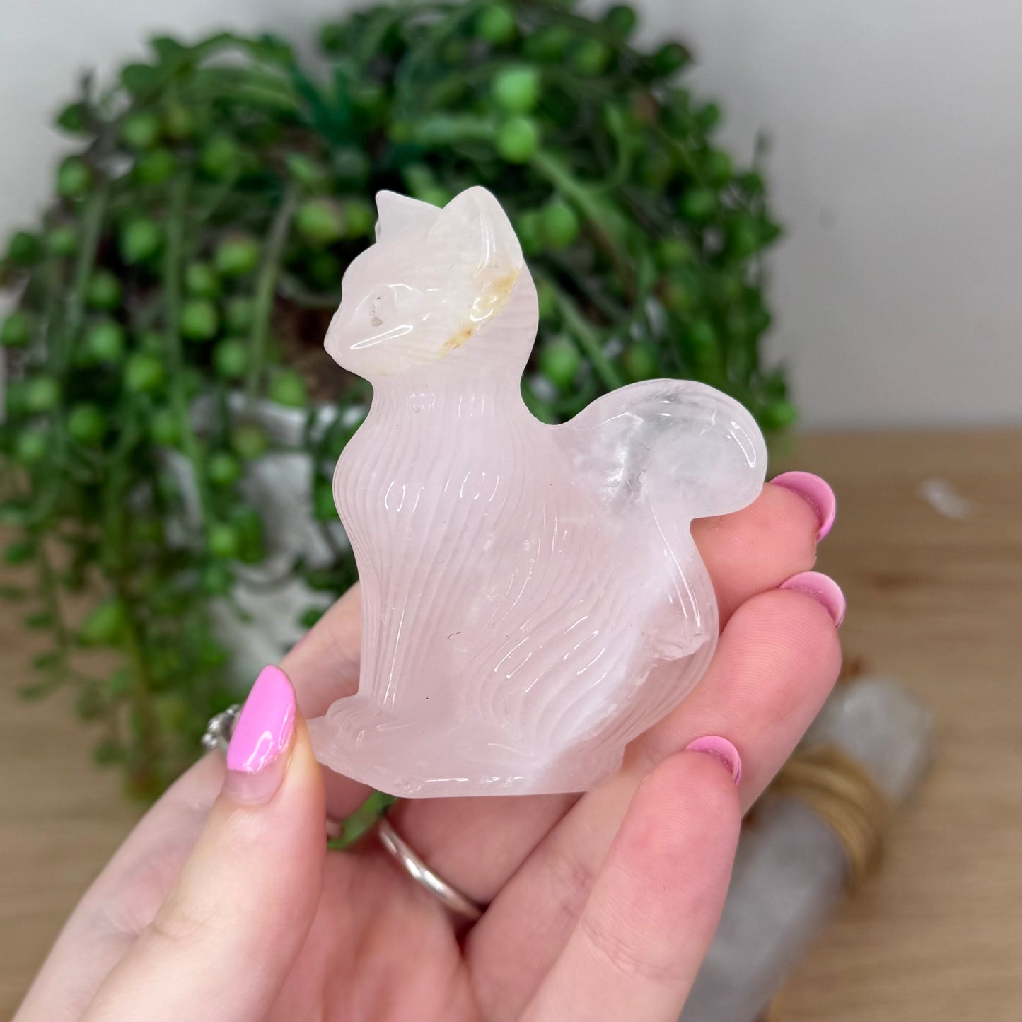 Rose Quartz Cat (X774)