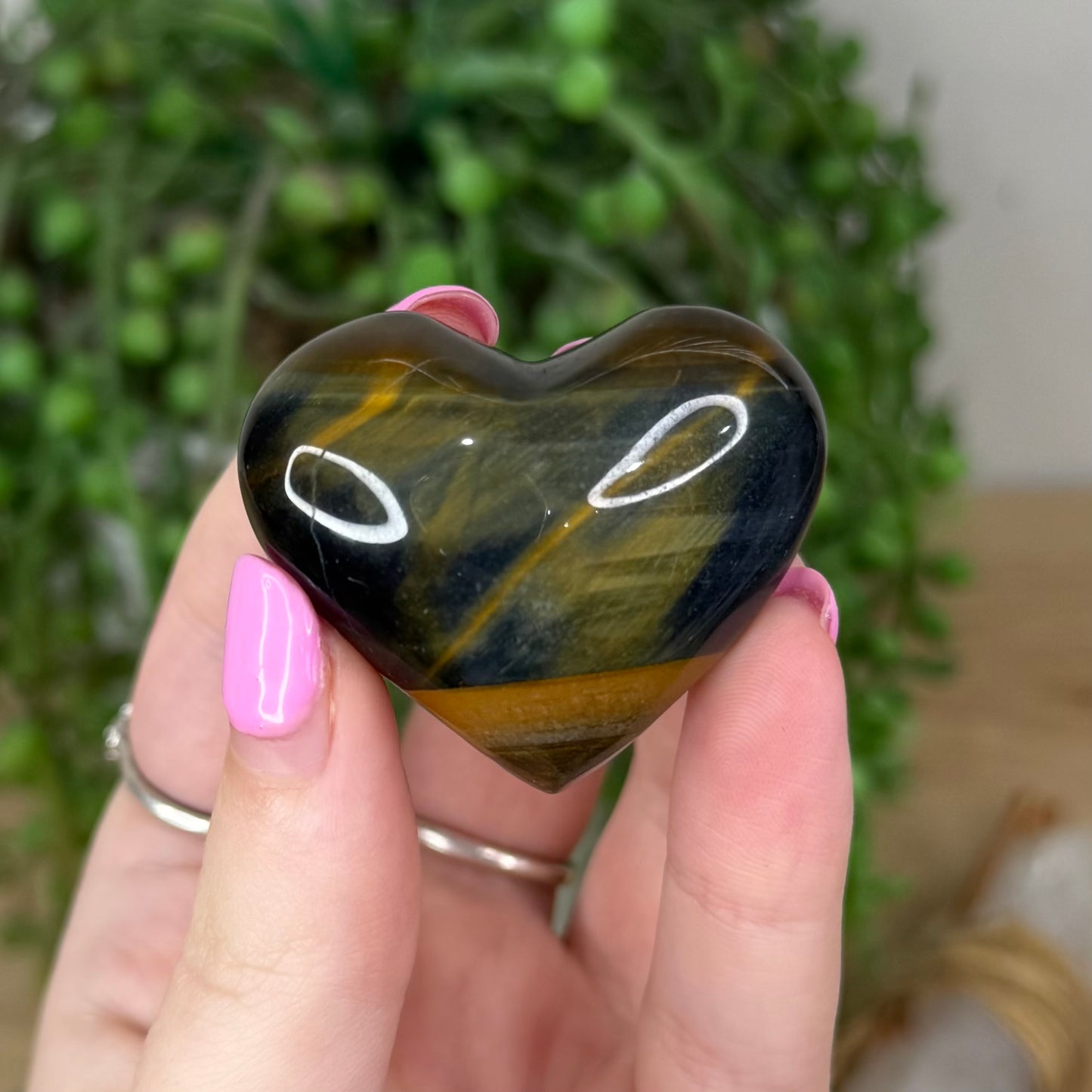 Blue Tiger Eye Heart (X732)