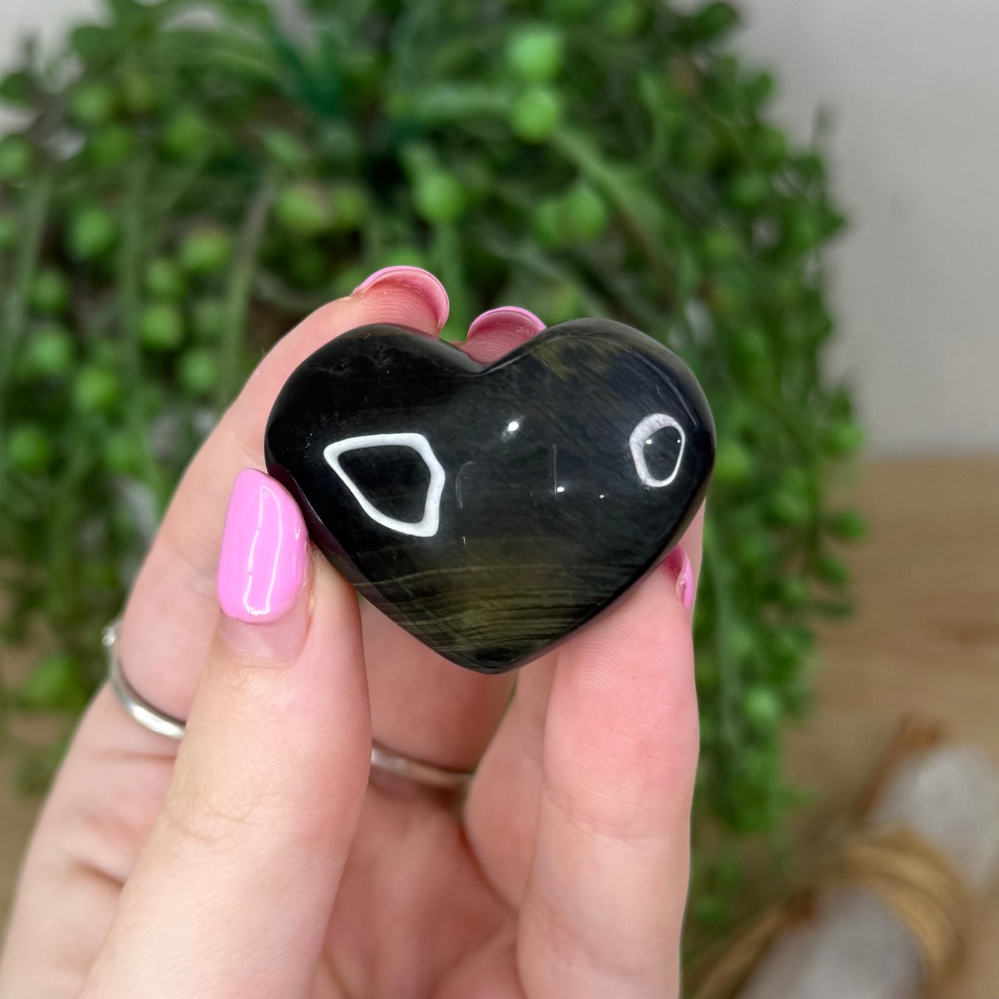 Blue Tiger Eye Heart (X722)