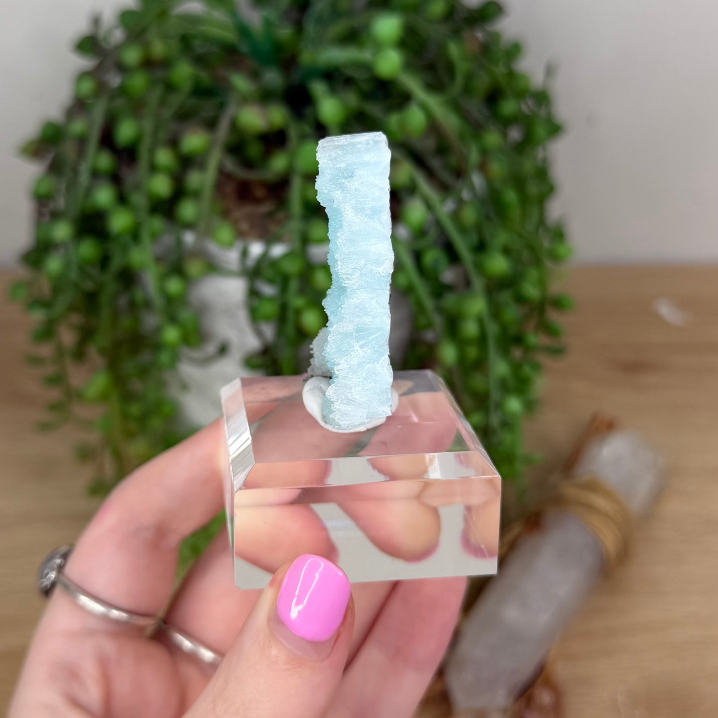 Blue Aragonite Specimen On Stand (X891)