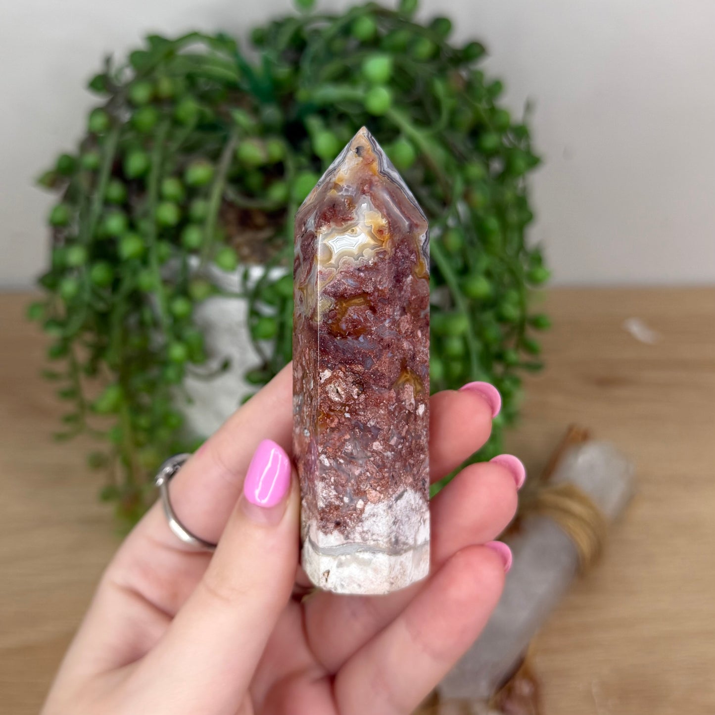 Mexican Crazy Lace Agate Point (X857)