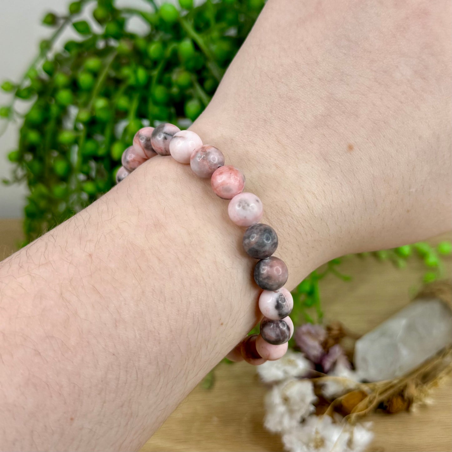Pink Zebra Jasper Bracelet (N526) (N525)