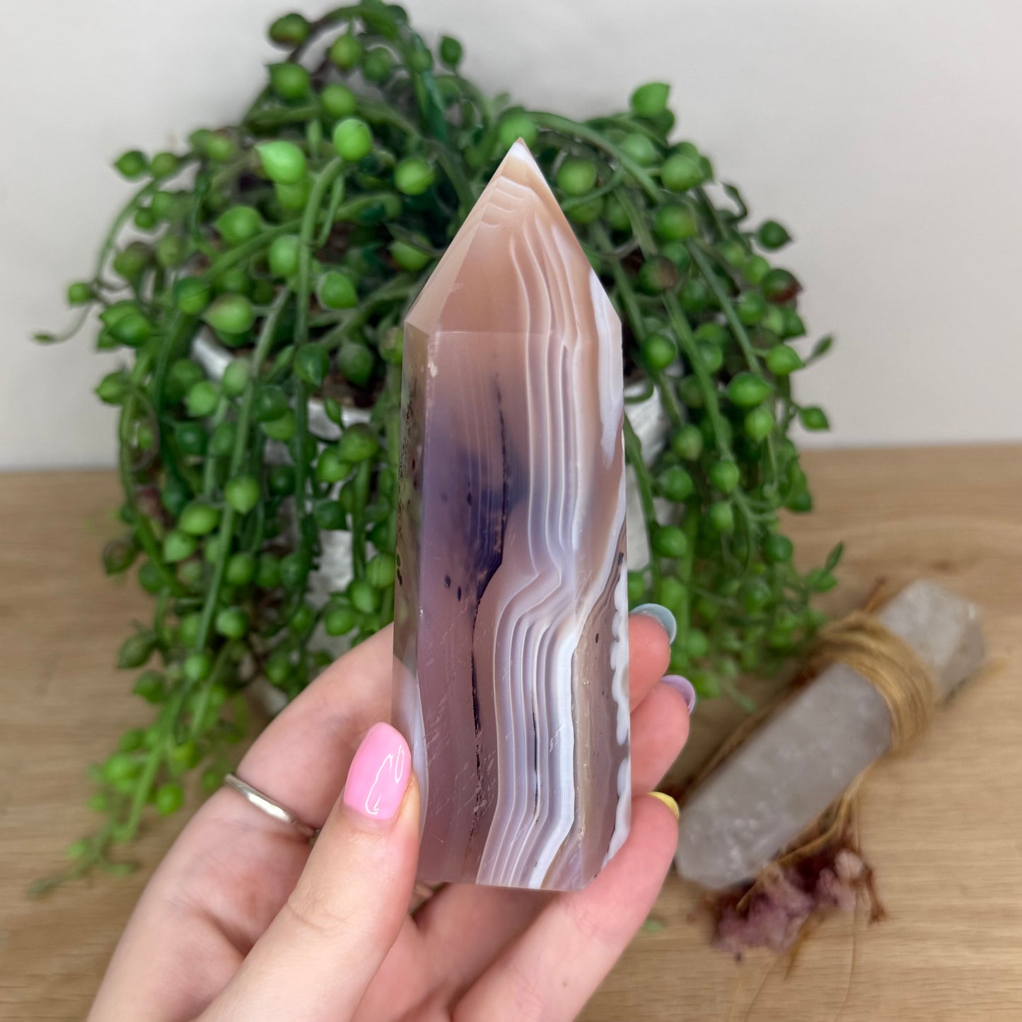 Pink Jelly Agate Point (Y26)