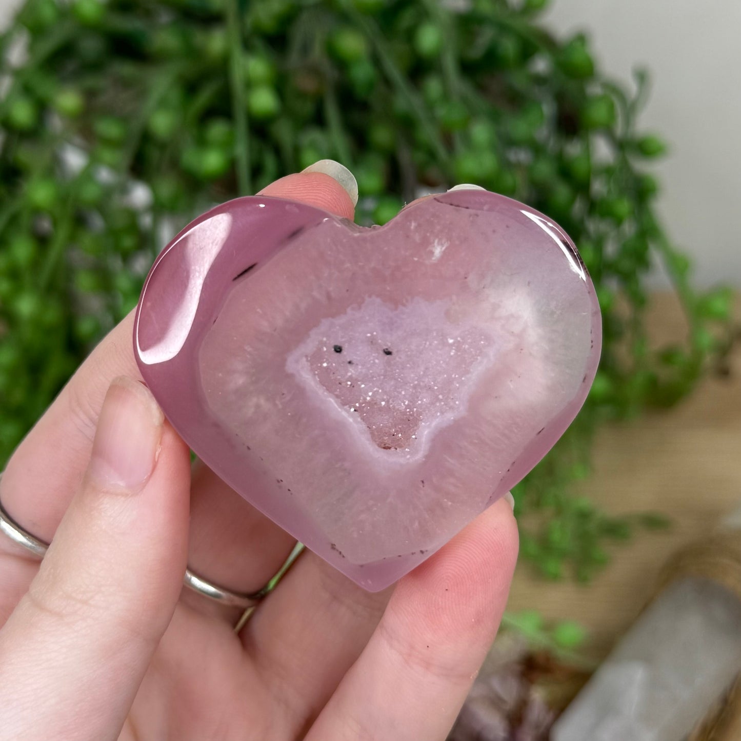 Pink Agate Heart (R986)