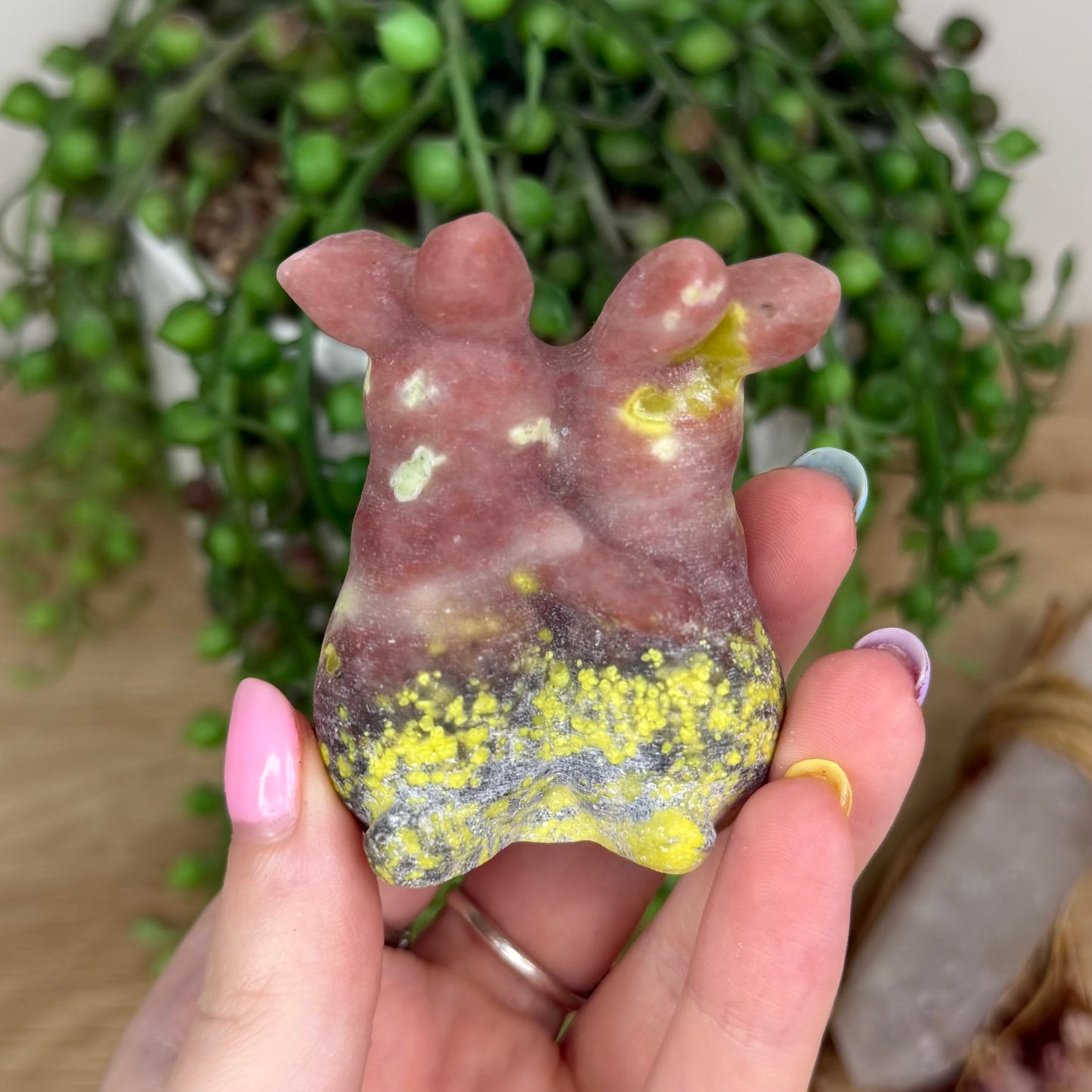 Plum Blossom Jasper Bunny Family (Y161)