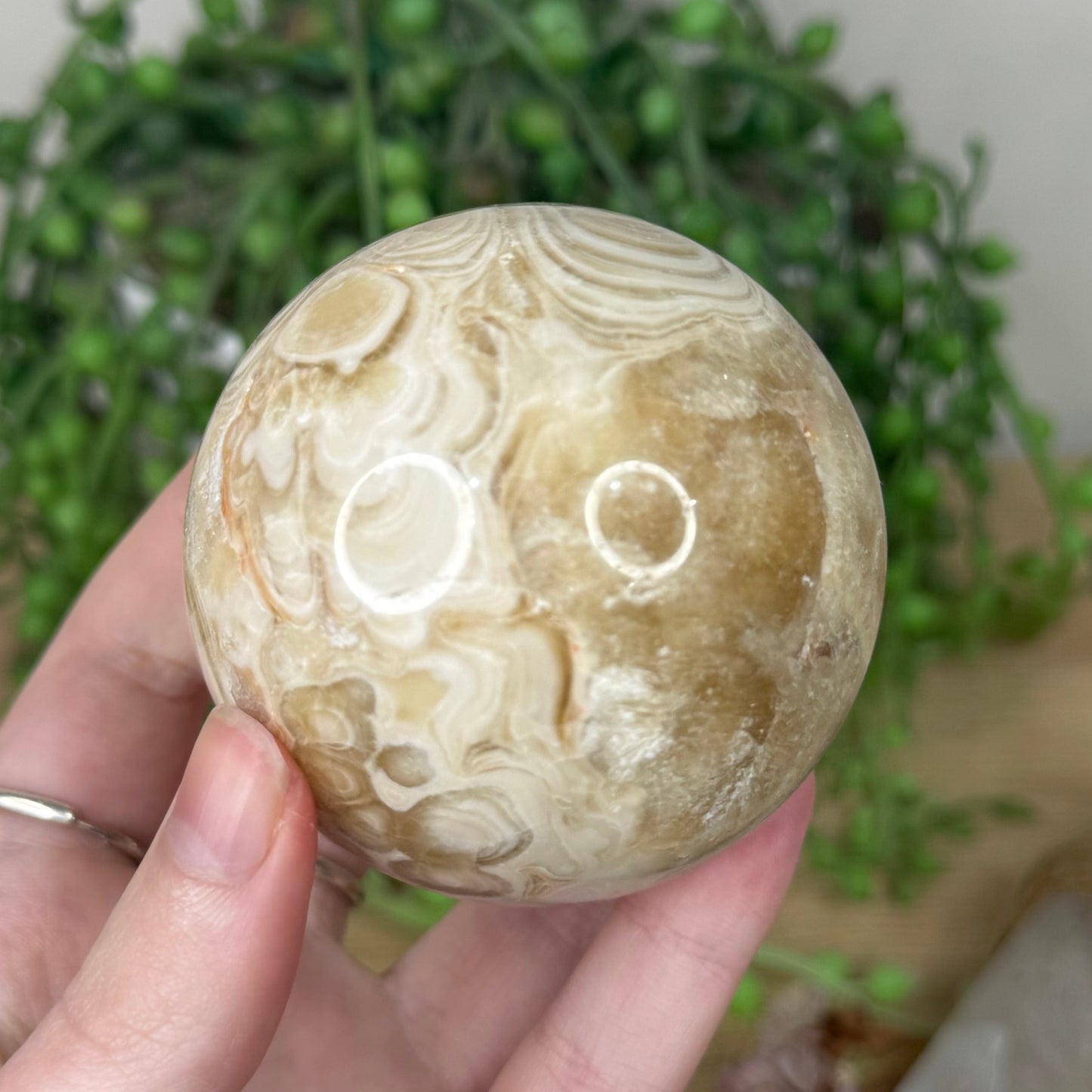 Amber Calcite Sphere (R942)