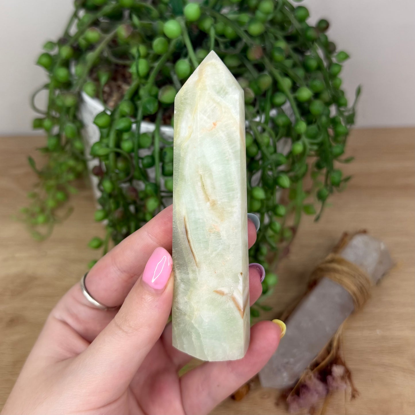 Pistachio Calcite Point (Y115)