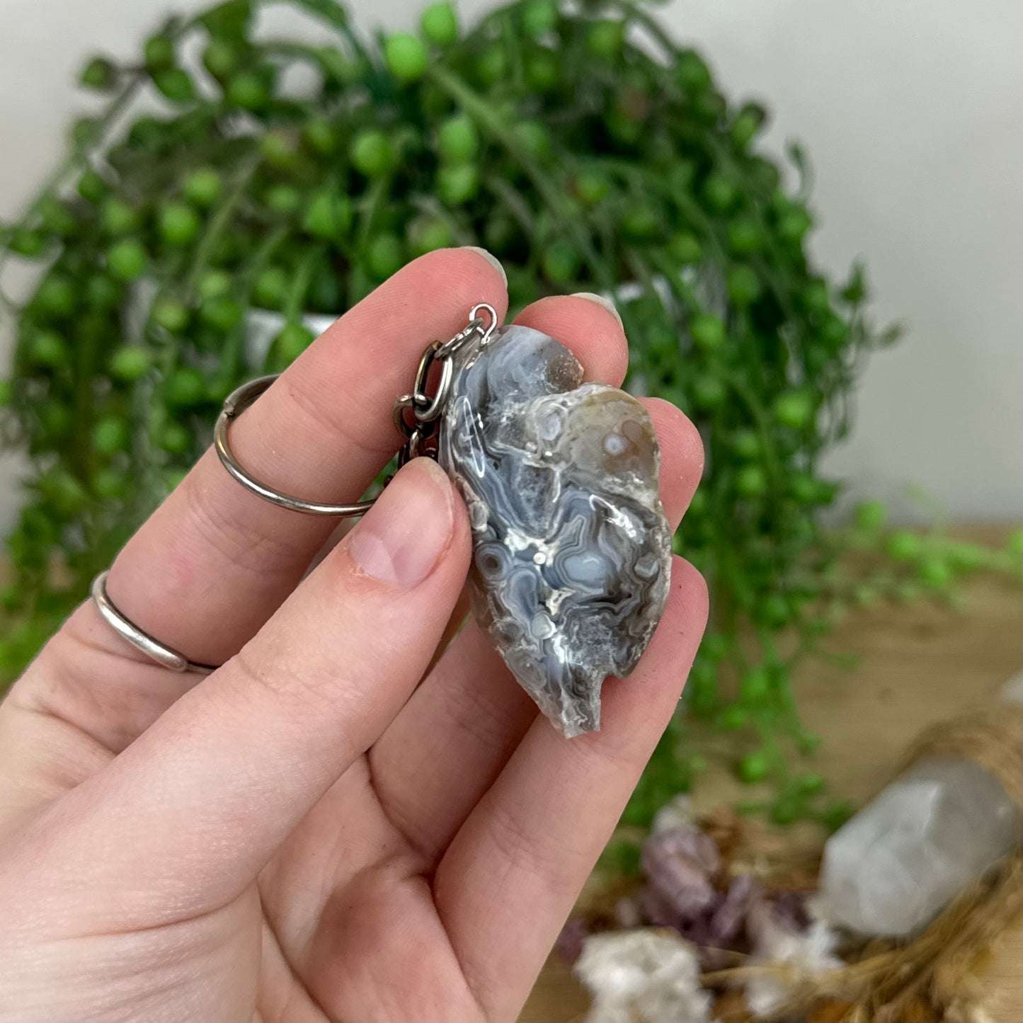Agate Geode Keychain (I419)