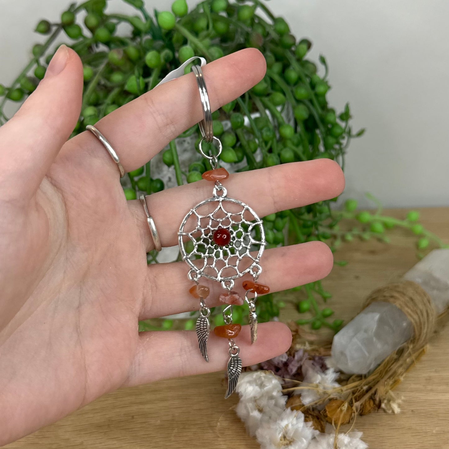 Carnelian Dream Catcher Keychain (D626) (D625) (D664)