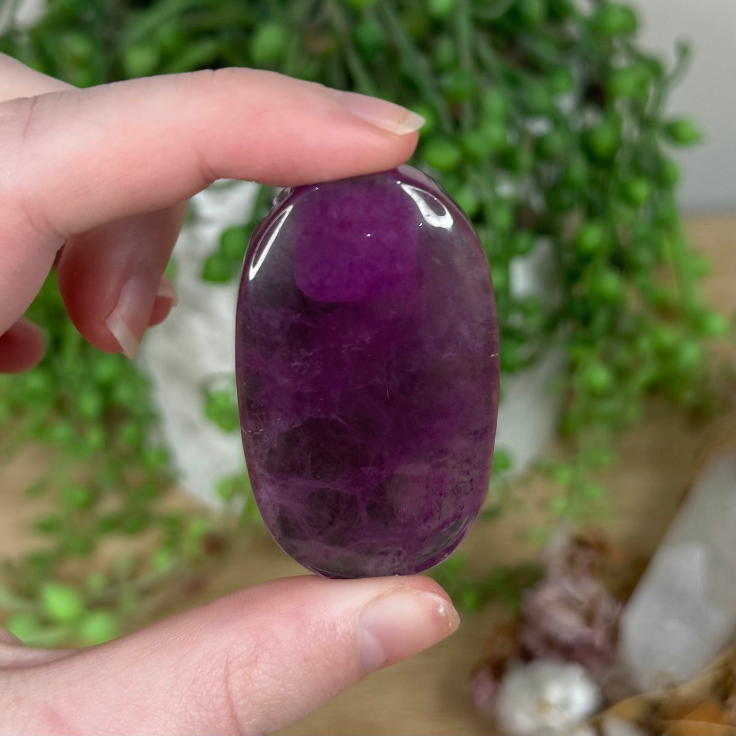 Purple Fluorite Palm Stone (S323)