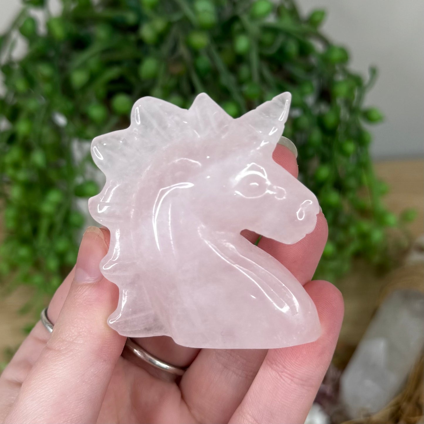 Rose Quartz Unicorn Head (S396)