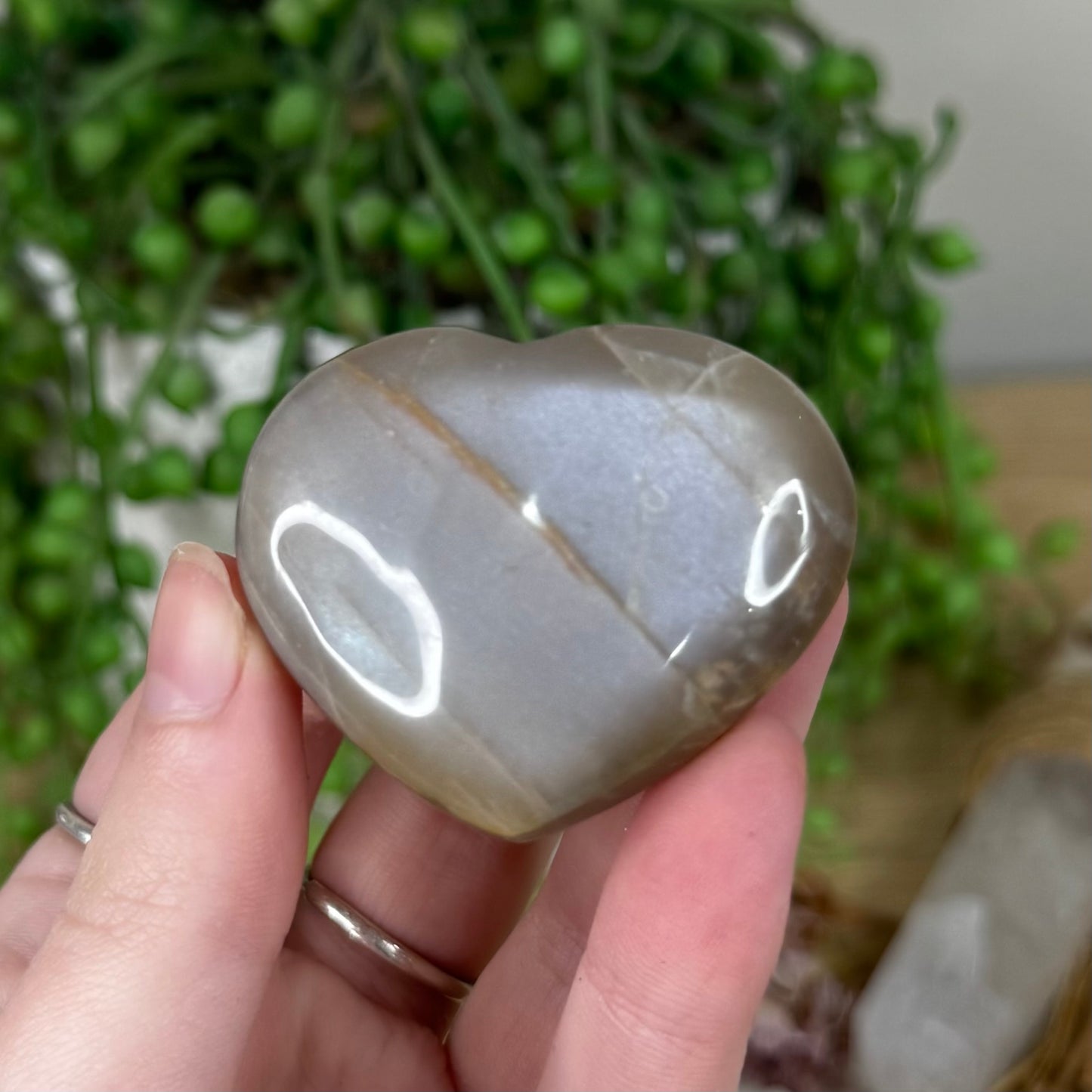 Peach Moonstone / Sunstone Heart (S376)