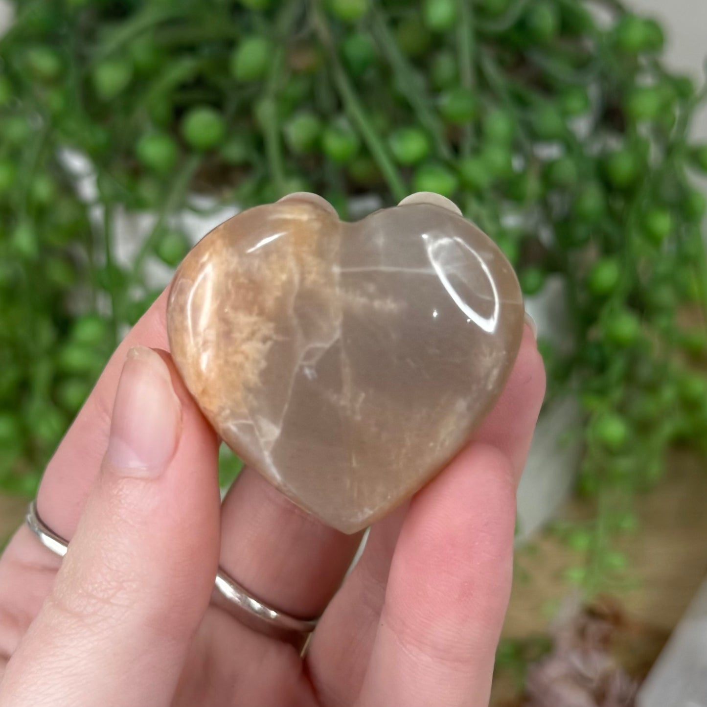 Peach Moonstone / Sunstone Heart (S366)