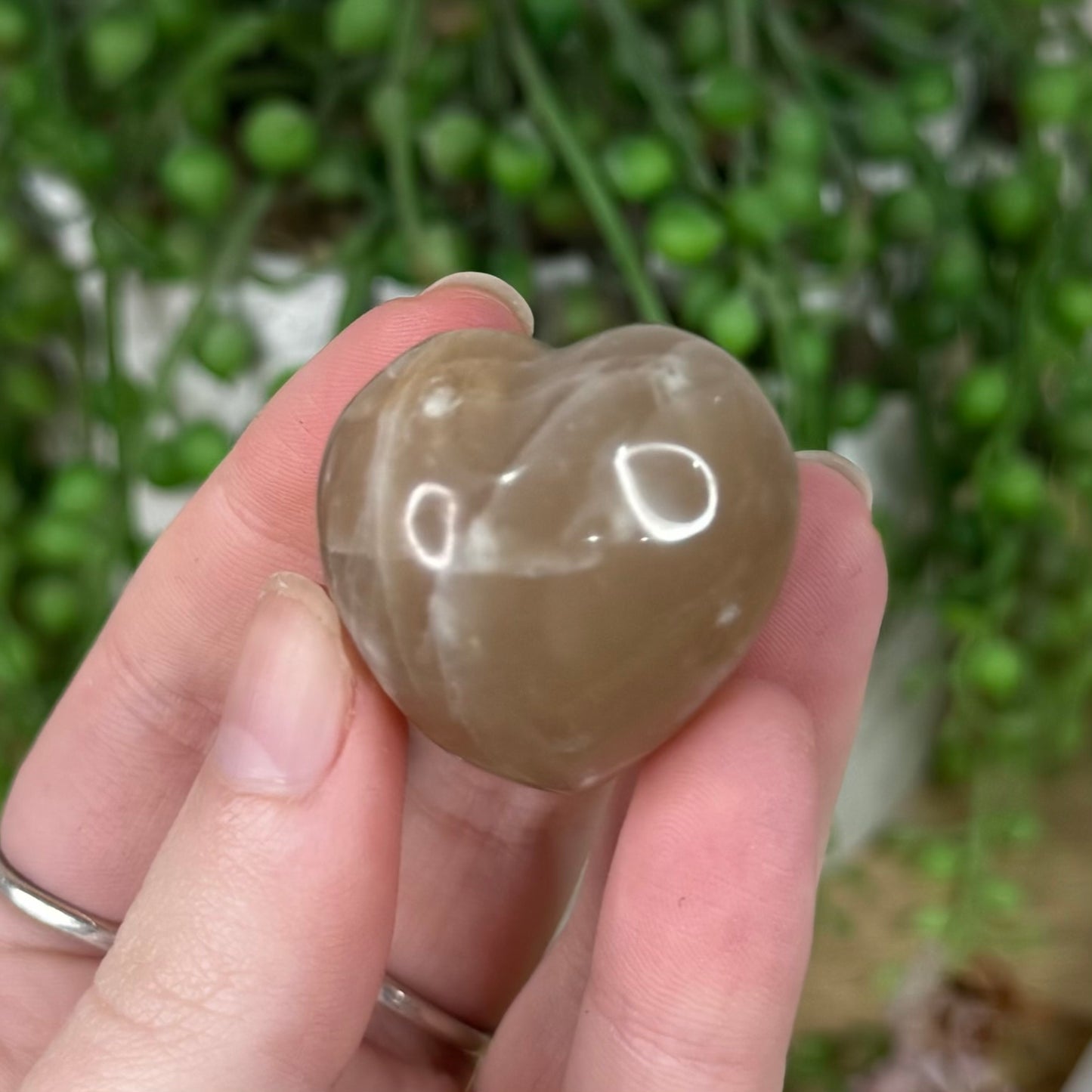 Peach Moonstone / Sunstone Heart (S358)