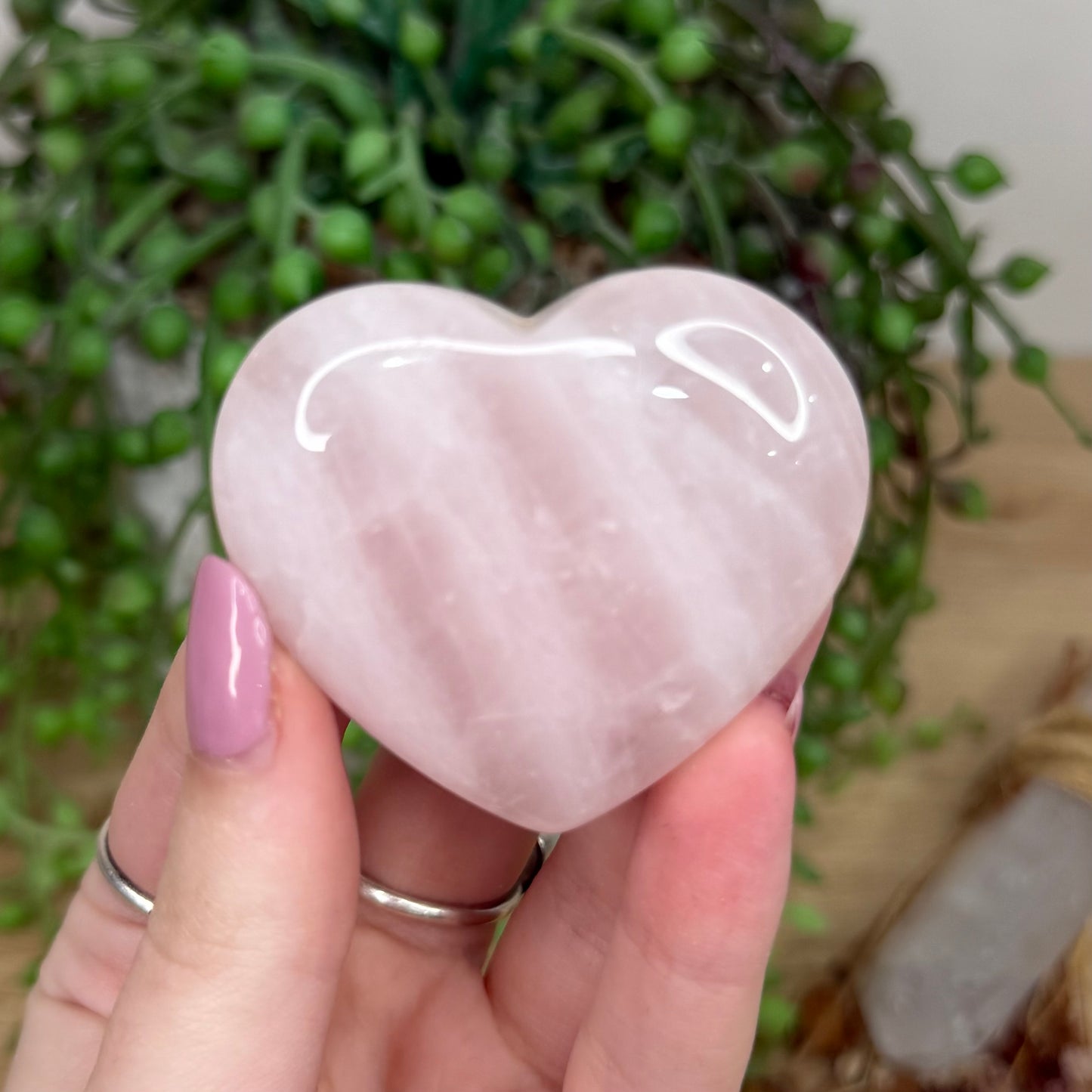 Rose Quartz Heart (Y453)