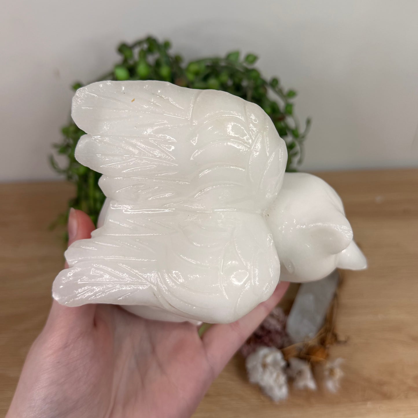 White Jade Angel Cat (S646)