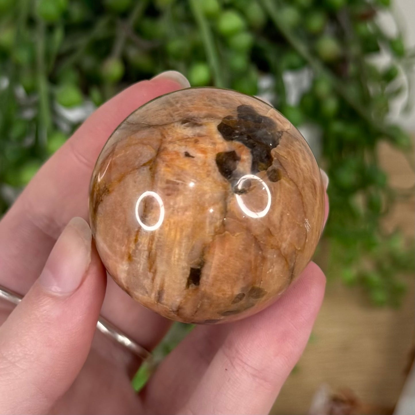 Peach Moonstone / Sunstone Sphere (S628)