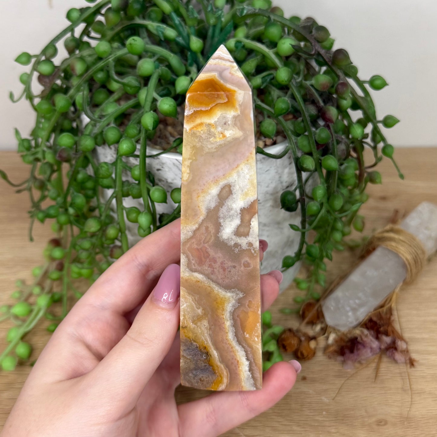 Pink Crazy Lace Agate Tower (Y805)