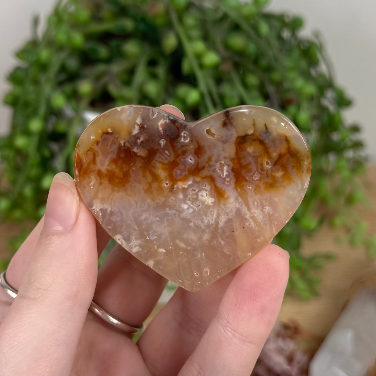 Plume Agate Heart (S728)