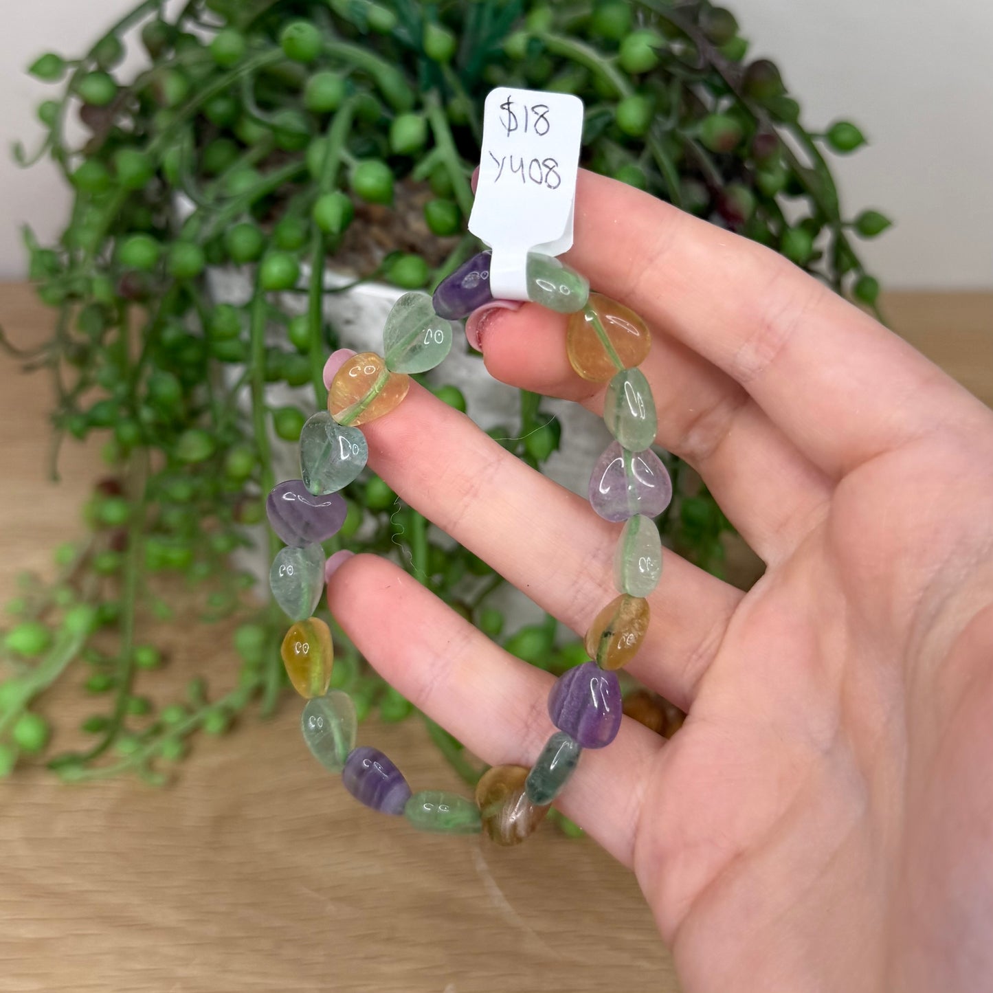 Fluorite Heart Bracelet (Y409) (Y406) (Y408)