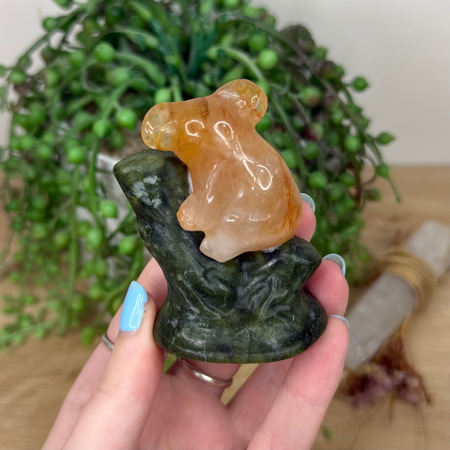 Golden Healer / Green Jade Koala In Tree (Y974)