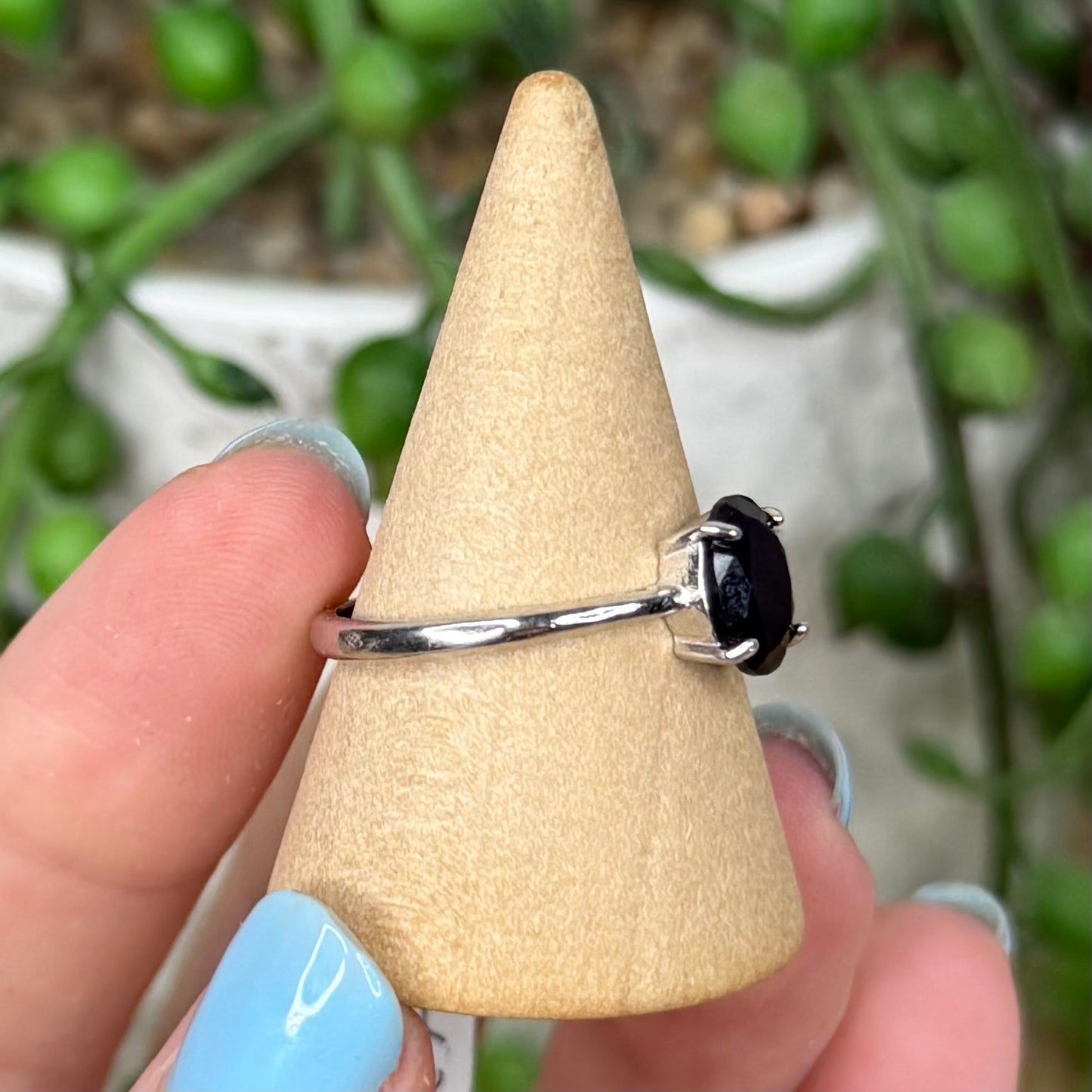 Black Spinel S925 Ring (Y307)