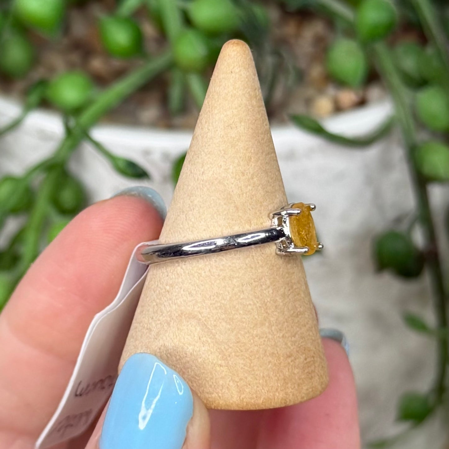 Watermelon Tourmaline White Copper Ring (Y371)