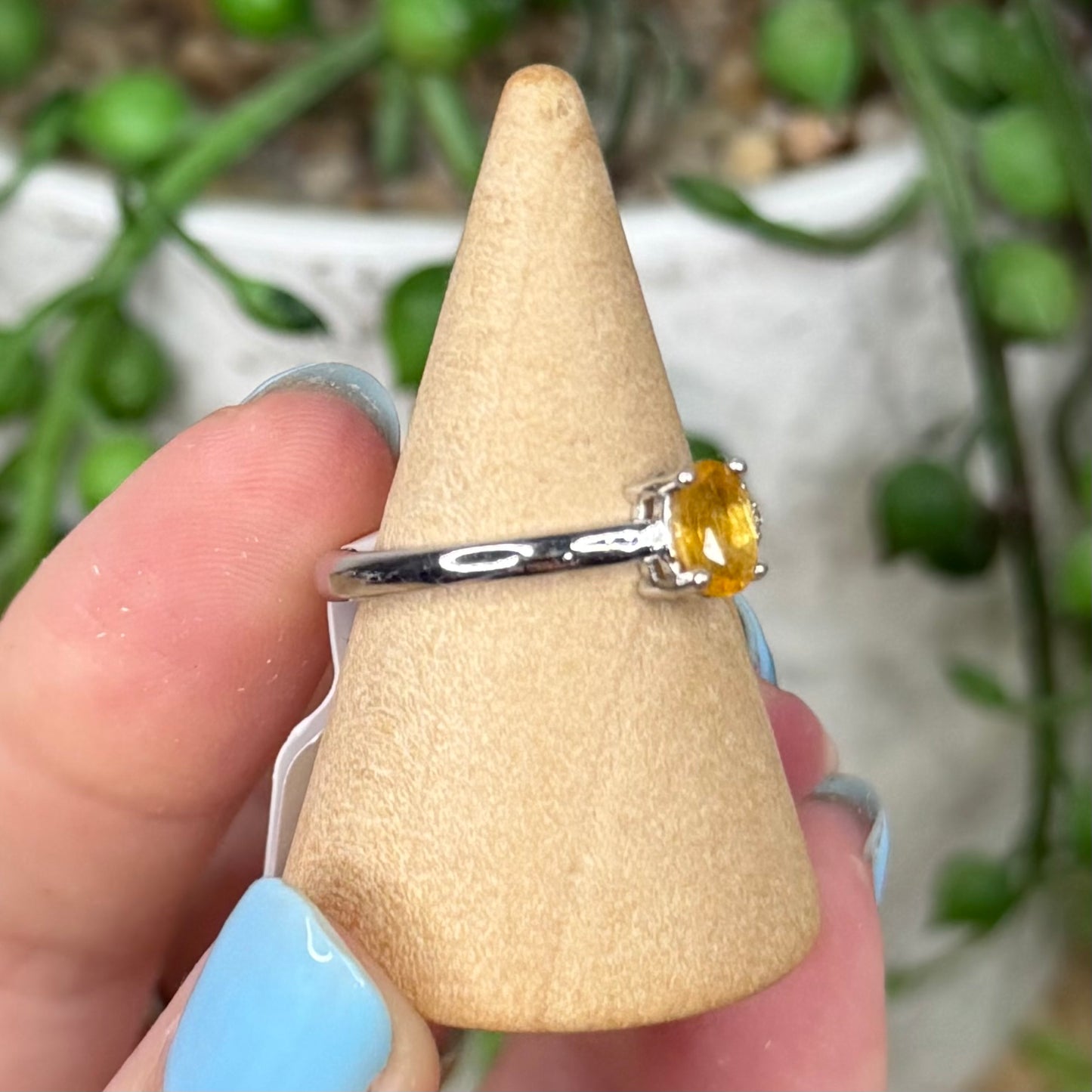Watermelon Tourmaline White Copper Ring (Y372)