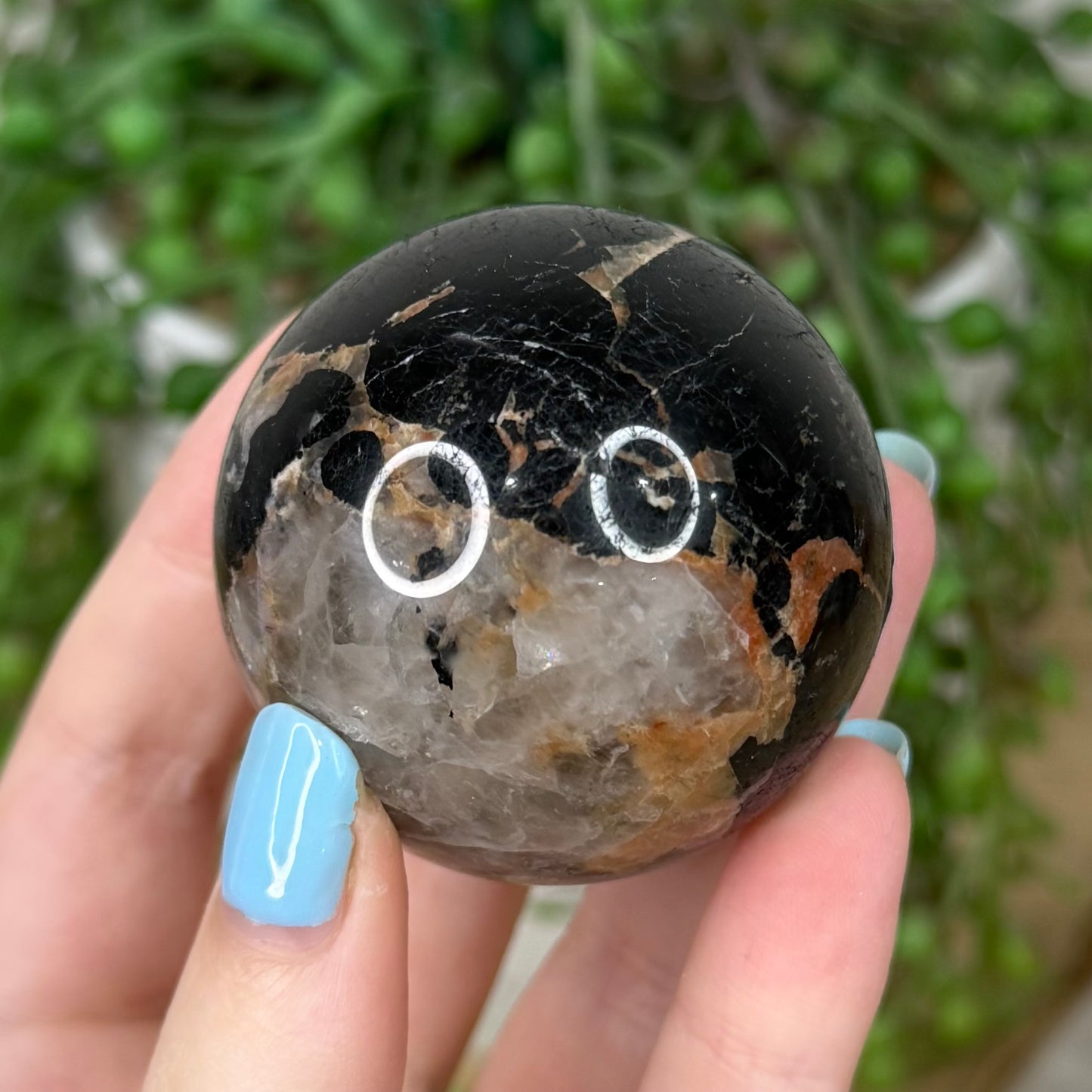 Black Tourmaline In Feldspar Sphere (Z284)