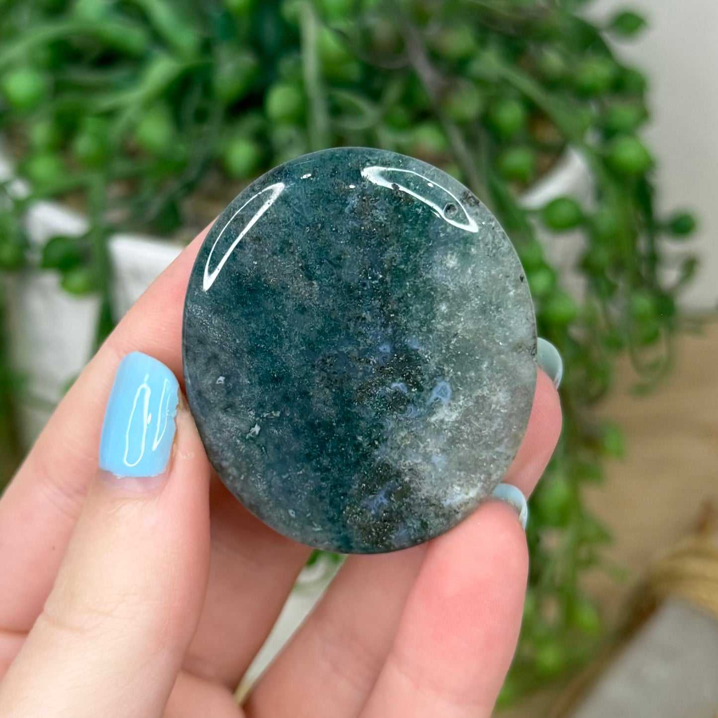 Moss Agate / Ocean Jasper Flat Stone 1