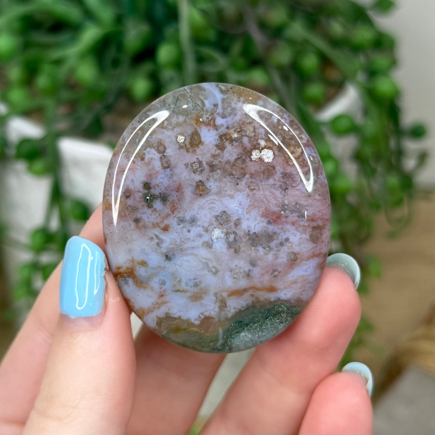 Purple Ocean Jasper Flat Stone
