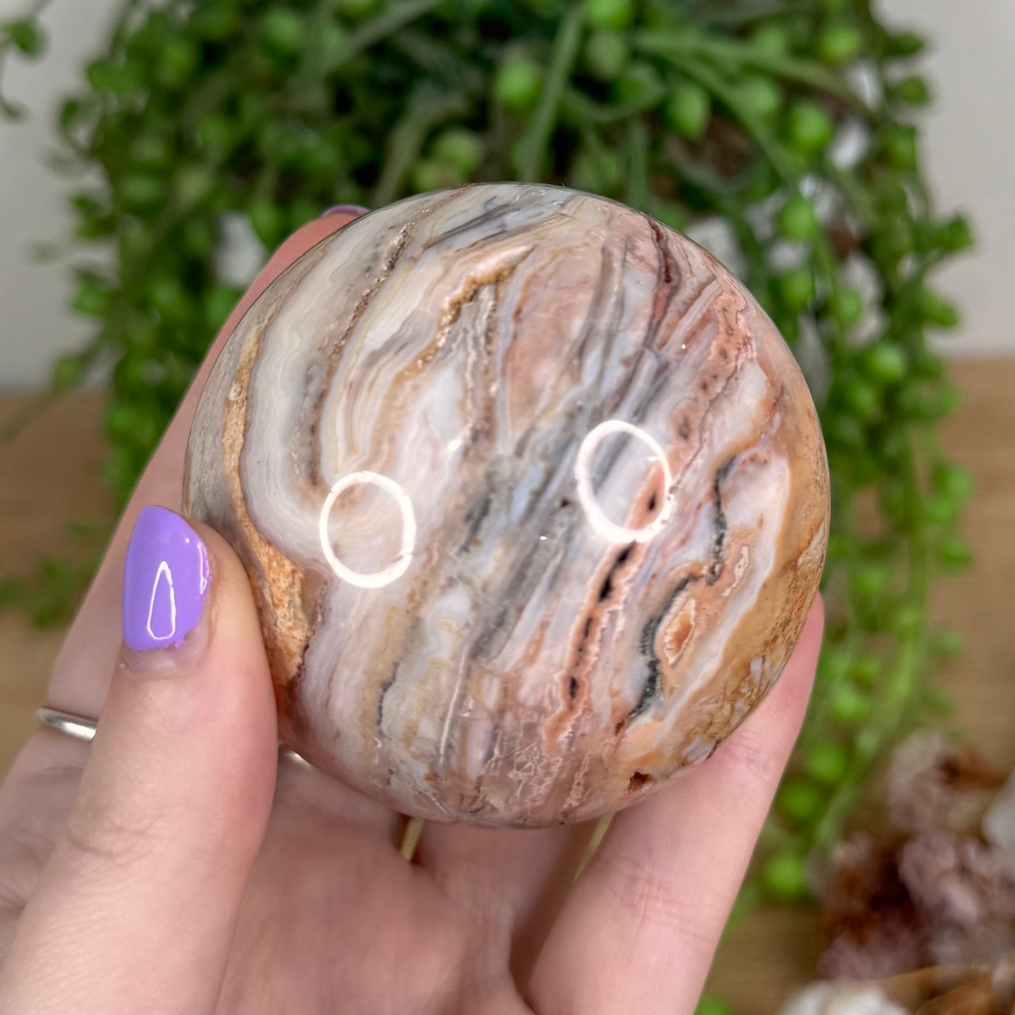 Pink Crazy Lace Agate Sphere (T660)
