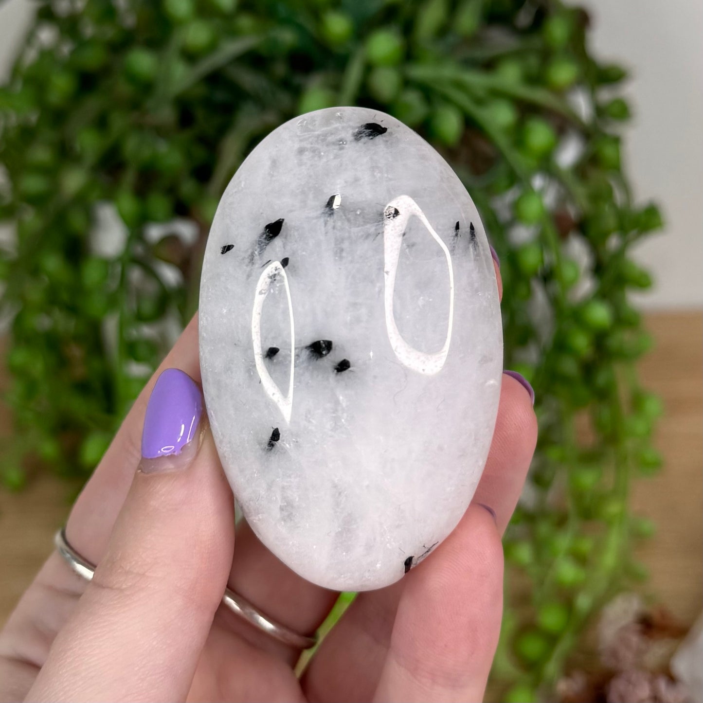 Tourmaline In Quartz Palm Stone (T231)