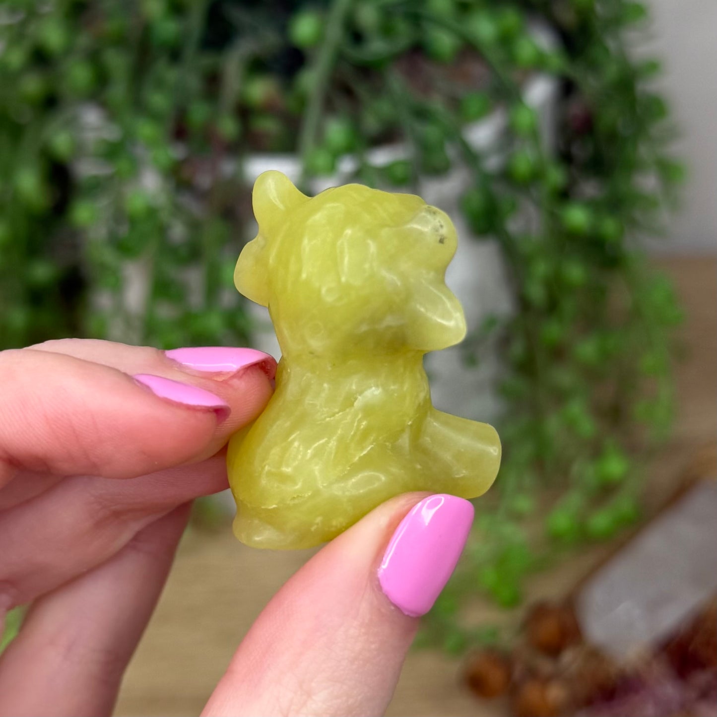 Yellow Jade Sitting Highland Cow (Z516)