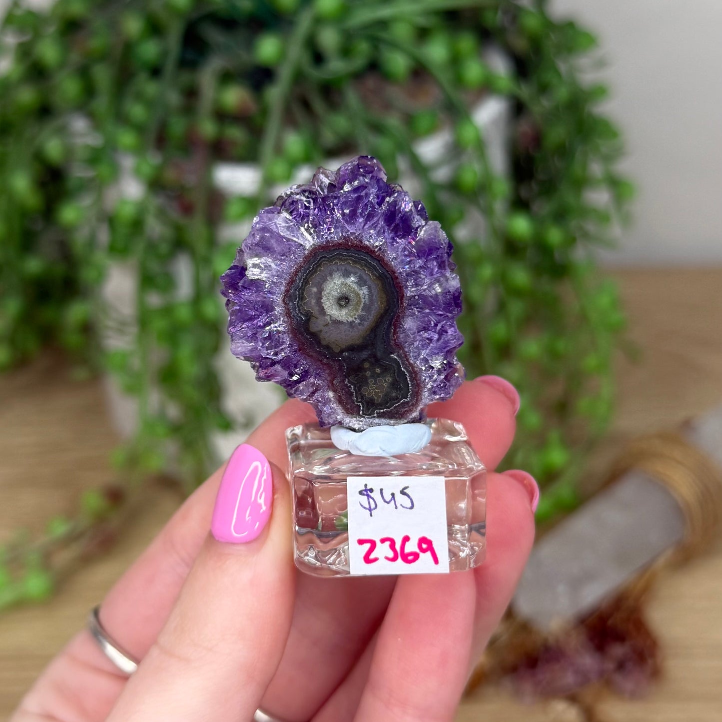 Amethyst Stalactite Slice On Stand (Z369)