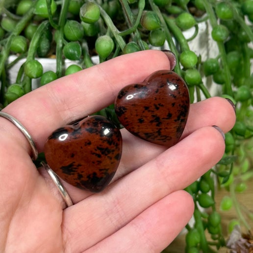 Mahogany Obsidian Heart Air Vent Car Clip