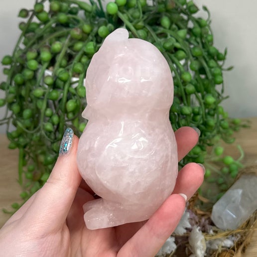 Rose Quartz Owl (J611)