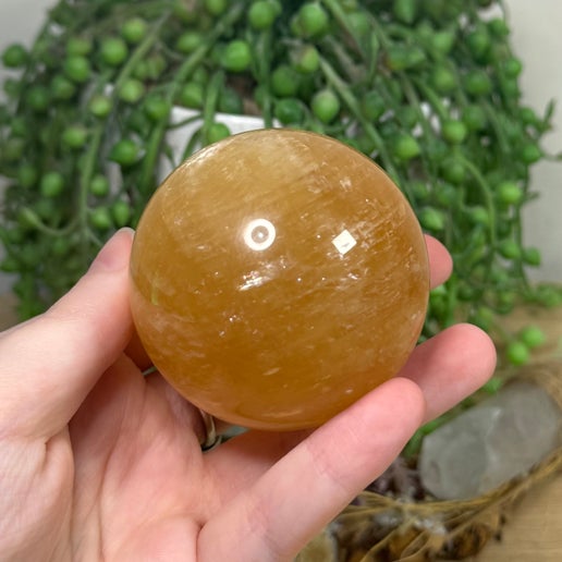 Honey Calcite Sphere (K528)