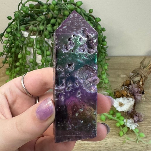 Purple Aura Sphalerite Point (G410)