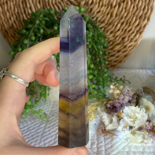 Rainbow Fluorite Point (457)
