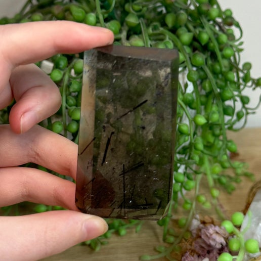Tourmaline In Smokey Quartz Slab (L862)