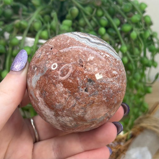 Mexican Crazy Lace Agate Sphere (H884)