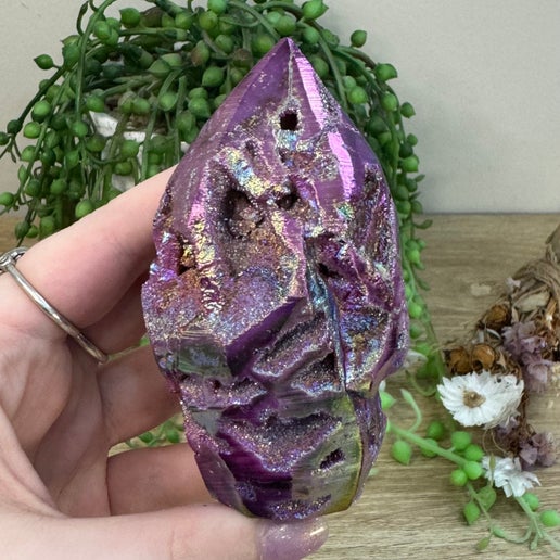 Purple Aura Sphalerite Flame (H201)